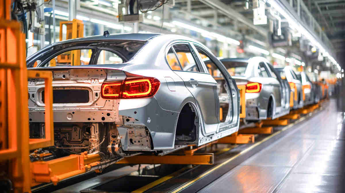 Fotografia dalla produzione di autoveicoli.